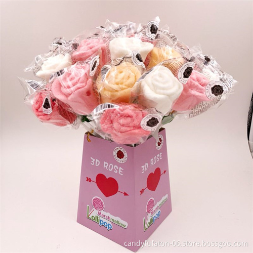 Beautiful 3d rose  red candy lollipop candy for Valentine